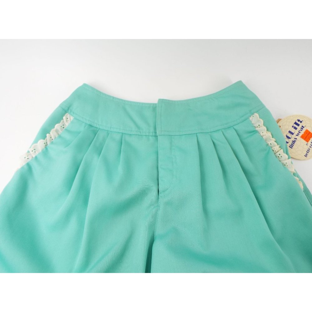 Vintage Bette Coffina Cool It Mint Green Pleated High Waisted Shorts Size 8 - Picture 3 of 12